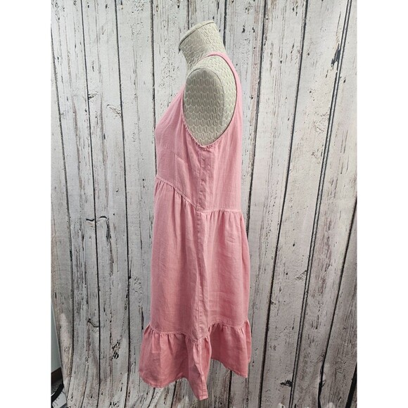CYNTHIA ROWLEY Pink Cottagecore Babydoll Ruffle Hem Shift Dress Women's S EUC - Picture 2 of 7